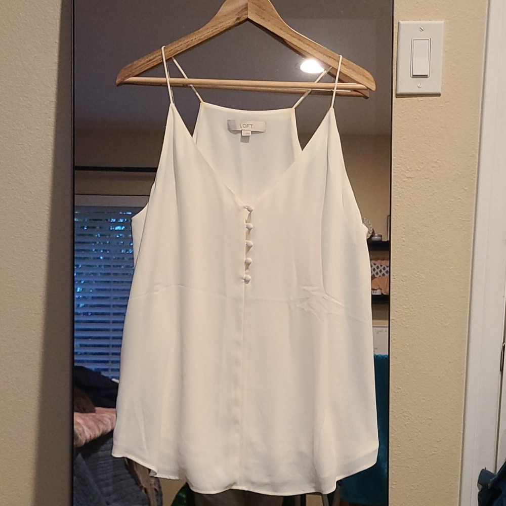 LOFT Cream and Black Tank